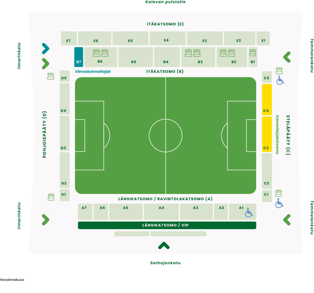 Tammelan Stadionin pohjakartta